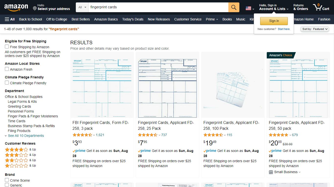 Amazon.com: fingerprint cards